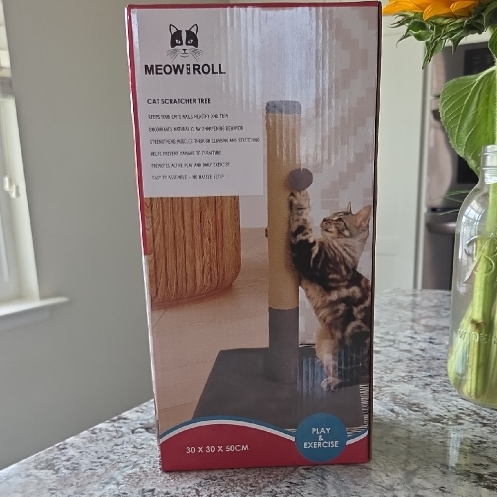 Cat Scratcher Post - Black and Tan
